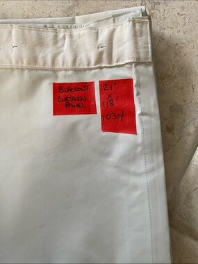 Blackout curtain panel 21 inches wide by 118 inches long, ecru color